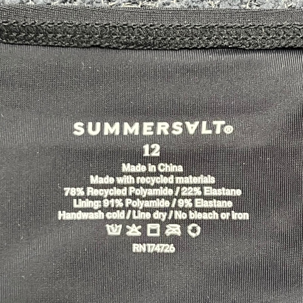 Summersalt The Cove One Piece Swimsuit Blue Black Colorblock High Neck Size 12 - Picture 3 of 6